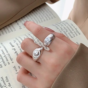 Geometric Smooth <b>Open</b> <b>Ring</b> S925 Sterling Silver Irregular Striped Women's Stackable Index Finger Fashion Jewelry Gift - Product Image 1