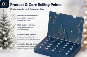 Empaque de Regalo Premium para Minoristas con Logotipo Personalizado en Estampado Metálico y Diseño de Temporada, Caja de Regalo Calendario de Adviento - Product Image 2