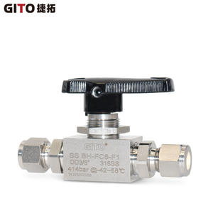 Vanne à boisseau sphérique haute pression en acier inoxydable SS316L avec raccord à compression manuel, conception à passage direct - Product Image 2