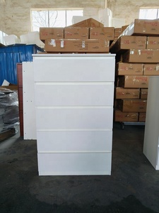 Trắng Gỗ Ngực Ngăn Kéo Tủ Tổ Chức 5 Ngăn Kéo Tập Tin Lưu Trữ Cho Nhà Đồ Nội Thất Cho Phòng Khách Đêm Đứng Bàn Cạnh Giường Ngủ - Product Image 4