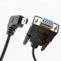 Cable de serie Mini B, ángulo recto de 90 grados, personalizado, USB a hembra, DB9, RS232