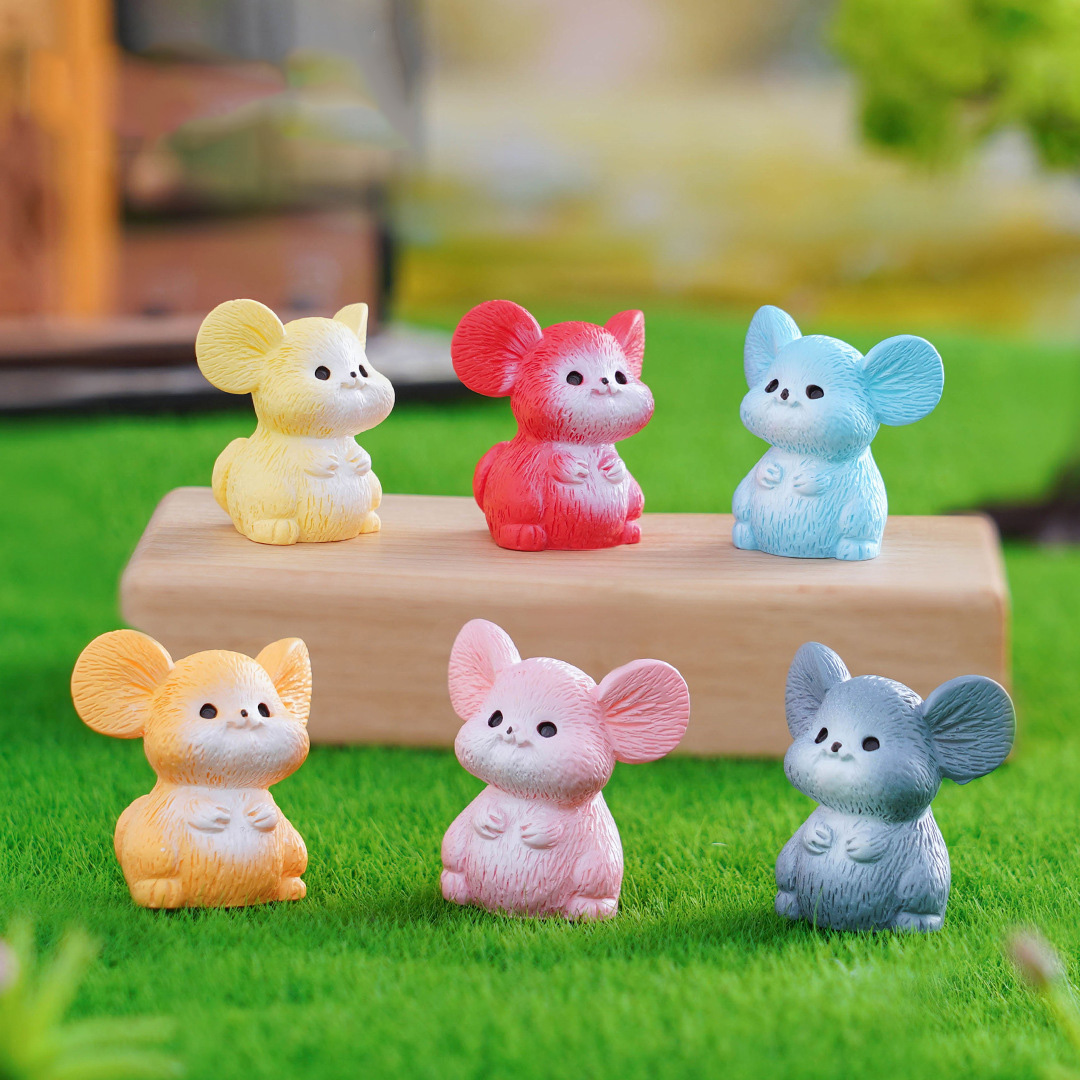 Красочные 3D миниатюрные игрушки из смолы мышь Декор Террариум сказочные садовые куклы игрушки микро Ландшафтные украшения