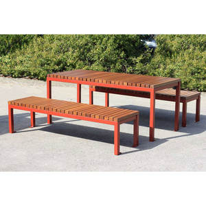 Arlau <span class=keywords><strong>โต๊ะ</strong></span>และเก้าอี้ปิกนิกทำจากไม้สำหรับร้านอาหารในร่มและกลางแจ้งโต๊ะรับประทานอาหารในสวน<span class=keywords><strong>โต๊ะ</strong></span><span class=keywords><strong>เบียร์</strong></span> - Product Image 3