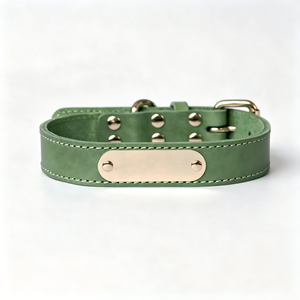 Collier <span class=keywords><strong>pour</strong></span> <span class=keywords><strong>chien</strong></span> en cuir de première qualité avec plaque métallique gravée au laser, collier d'identification personnalisé de luxe <span class=keywords><strong>pour</strong></span> animaux de compagnie, sur mesure en gros - Product Image 6