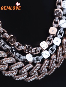 Collar GEMLOVE de Cadena Cubana Estilo Hip-Hop, 3 mm, Lujo Ligero, Oro 14K con Diamantes Incrustados - Product Image 6