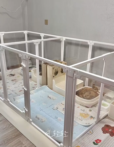 Valla Moderna para Perros de Interior, Segura, Portátil, Impermeable, de Plástico con Vista Parcial, Valla Plegable de Acrílico para Mascotas - Product Image 2