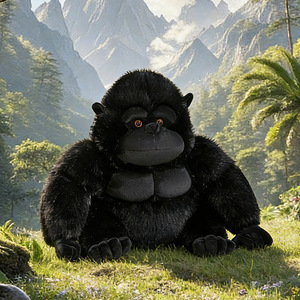 Peluche d'orang-outan noir réaliste et moelleuse, jouet en peluche de gorille tendance, <span class=keywords><strong>singe</strong></span> en peluche doux - Product Image 1