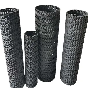3D hard rigid HDPE plastic drainage permeable tube pipe with curved mesh factory price