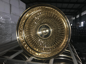 Jantes en acier à rayons profonds de 20 à 26 pouces, finition chrome doré, 4 pièces, PCD 5x114.3, neuves - Product Image 6