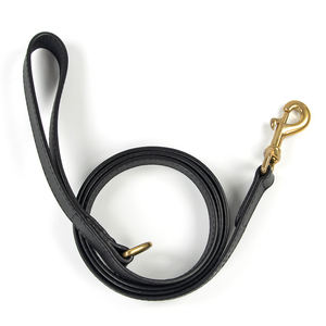 Arnés y Correa para Perro de Cuero Vegano Negro Pulido, Herrajes de Latón, Agarre Cómodo, Ajuste Ajustable para Perros Pequeños y Medianos, Ideal para Uso Diario - Product Image 2