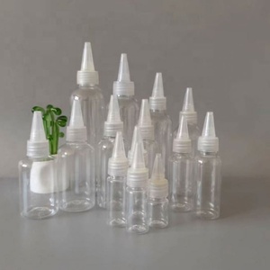 2026 New Style PET Clear Amber Bullet Shape Hair Oil Squeeze <b>Bottle</b> With Twist Top Cap - Product Image 2