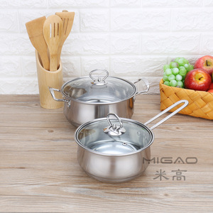Migao Stainless Steel Cookware <b>Set</b> 3 Piece Soup <b>Pot</b> Milk <b>Pot</b> Frying Pan Gift <b>Set</b> Durable Oven Safe - Product Image 2