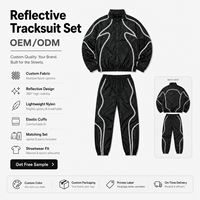 Veste et pantalon de jogging en nylon avec logo personnalisé, imperméables, coupe-vent, respirants, réfléchissants, ensembles de survêtements pour hommes