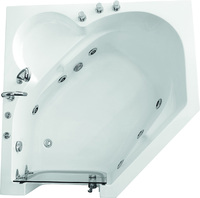 Baignoire autoportante en acrylique Paris EB-013, avec massage par jets d'eau, 8 bulles, 6 grands jets, forme diamant, 1 à 2 places