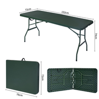Table pliante rectangulaire moderne portable Table en plastique de banquet d'événement de fête de mariage en plein air