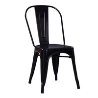 Chaise empilable industrielle en fer, couleur noir, pour Bar et café, fabrication chinoise