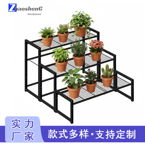 Soporte de metal negro de varios niveles para plantas, para interiores y exteriores, para macetas, flores, suculentas, multifuncional - Product Image 3
