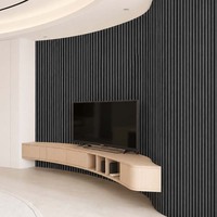 Panneau mural en feutre polyester à grille bois pour décoration intérieure, revêtement mural écologique et durable pour bureaux et hôtels (vente en gros)
