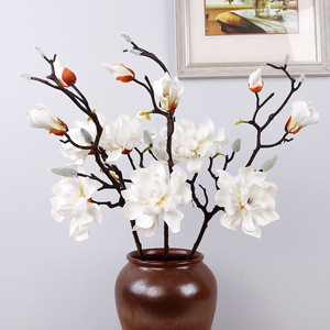 Simulated magnolia EVA Chinese-style Multi-stem magnolia <b>Tabletop</b> Flower Arrangement Simulated Plant magnolia Wedding PU Flower - Product Image 2