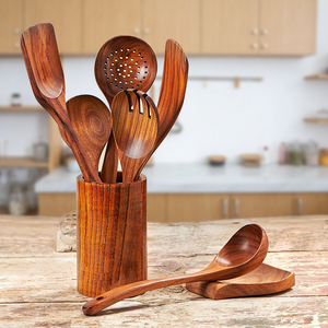 12-Piece Set of Acacia Wood <strong>Kitchen</strong> Cooking Tools Restaurants Hotels Families IncludesSpoons Bowls Stylish <strong>Kitchen</strong> Accessories - Product Image 4