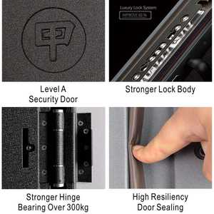 Puerta de Acero de Alta Calidad para <span class=keywords><strong>Entrada</strong></span> Exterior de Apartamentos Modernos, Puerta de Acero Contemporánea Antirrobo para el Hogar - Product Image 4