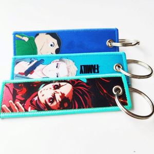 Custom 3D Fabric <b>Anime</b> Embroidery Key Tag Woven Logo Jet Tag for Promotional <b>Keychains</b> & Carabiners - Product Image 4