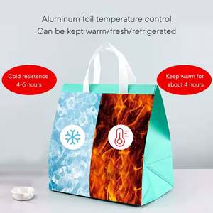 Sac de livraison isotherme en non-tissé avec film aluminium, imperméable, motif lettres, pour café frais, gâteaux et aliments réfrigérés (1 pièce) - Product Image 2