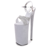 Chaussures et sandales pour femmes en gros, sandales à plateforme très haute, talons compensés épais, sandales en daim de luxe, chaussures de club à talons hauts