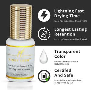Pinky Leem Private Label Eyelashes <b>Glue</b> 6~8 Weeks Transparent <b>Glue</b> clear Low Humidity <b>Latex</b> Free Lash <b>Glue</b> - Product Image 3