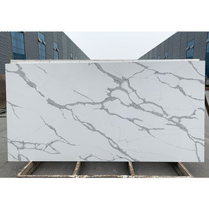Dalle de calacata de quartz de luxe pierre de quartzite de chine comptoir de cuisine dalle de quartz blanc poli - Product Image 6