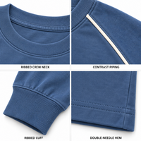 T-shirt Homme Personnalisé 300 GSM Épais à Manches Longues Coupe Oversize Épaules Tombantes Col Rond Raglan Décontracté Vierge Vente en Gros OEM Faible MOQ