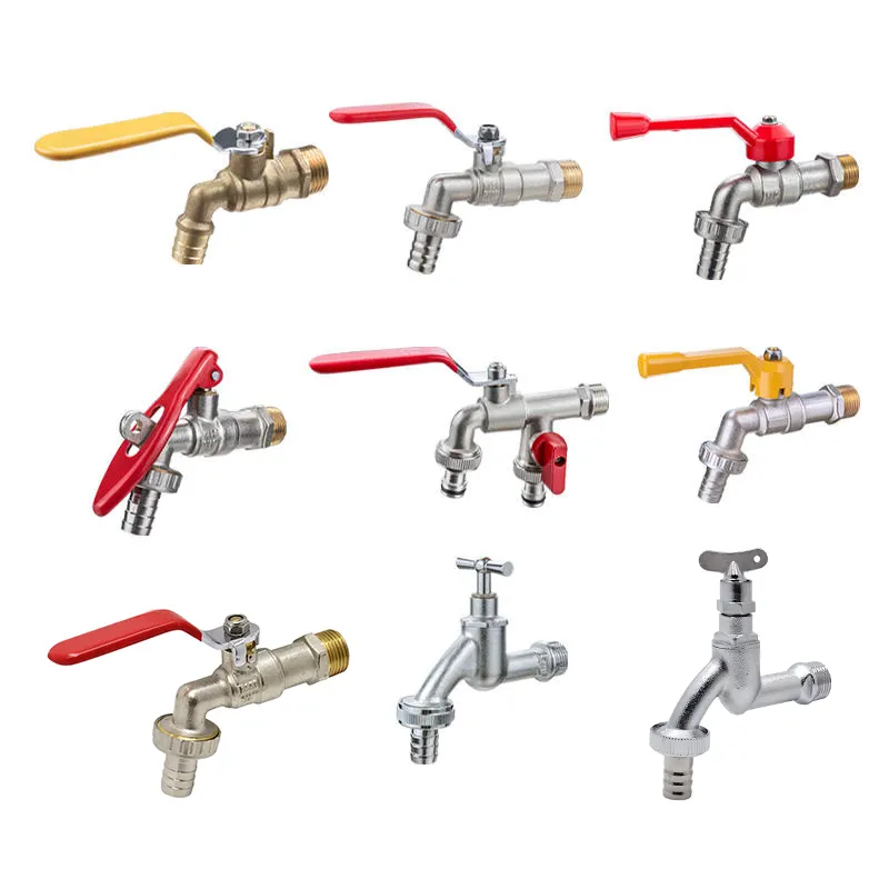 Factory Supply High Quality 1/2  3/4 Brass Single Union Water Tap Faucet Manual Bibcock Water Tap