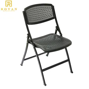 Vente en gros de chaises pliantes en acier plastique pour fête creuse en résine blanche métal de qualité supérieure chaises pliantes pliable pour événement de mariage en plein air en plastique