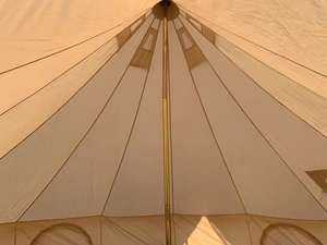 Tente cloche imperméable et respirante 100% coton, <span class=keywords><strong>yourte</strong></span> rétro et luxueuse avec poêle, grande auvent utilisable en quatre saisons - Product Image 5