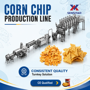 Línea de Producción de <span class=keywords><strong>Doritos</strong></span> de Maíz Frito Totalmente Automática, 2 Toneladas/h, Máquina para Hacer Nachos de Doble Tornillo con Sistema de Reciclaje de Residuos - Product Image 1