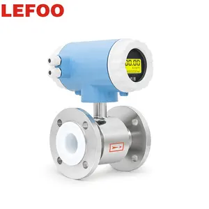 LEFOO PTFE 라이닝 자기 물 유량계 DN10-300 4-20mA 출력 IP65 전자기 유량계 산업 측정