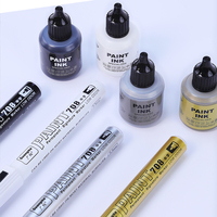 Marqueur à peinture à séchage rapide assortis de 4 couleurs régulières ensemble de stylos à peinture à base d'huile avec recharge d'encre vente en gros