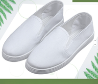 Chaussures de travail basses en toile blanche pour hommes (modèle mi-montant / conception élastique double face)