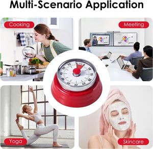 YIZHI Durable 60 Minutos <span class=keywords><strong>Visual</strong></span> Temporizador Mecánico con Base Magnética Cuenta Regresiva Temporizador de Cocina para Niños Adultos Estudio Oficina Cocina - Product Image 5