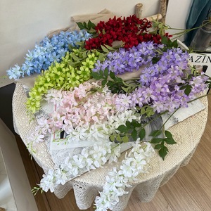 Guirlande murale de glycine artificielle en soie de Tianjin, fleur de mariage, branche unique multicolore - Product Image 2