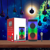 Haut-parleurs portables haute puissance à LED RVB de 4 pouces sans fil pour Bluetooth USB TWS Microphone haut volume Airplay Alimentation par batterie