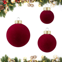 Boules de Noël floquées, lot de 38 pièces, faites à la main, pour suspendre à l'arbre, 4, 6, 8 cm, décoration de Noël pour la maison et le bureau, vente en gros