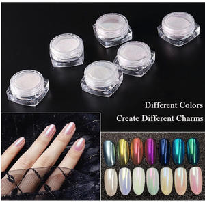 Nail Art Salon Chrome Pearl Aurora Powder para <span class=keywords><strong>uñas</strong></span> acrílicas Resina Super White Glitters Pigmento con <span class=keywords><strong>efecto</strong></span> espejo - Product Image 4