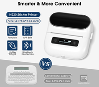 Printer Label Termal Bluetooth Portabel M220 Laris Manis 2024 untuk Android IOS