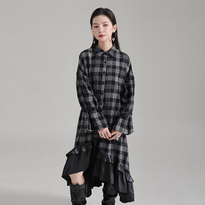 Abbigliamento personalizzato moda donna abbigliamento personalizzato moda abito di lana 2023 inverno nuovo abito camicia irregolare - Product Image 1