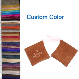 ถุงผ้ากำมะหยี่สีส้มขนาดเล็กสำหรับใส่เครื่องประดับ แหวน หรือของจุกจิก พร้อมริบบิ้นผูก - Product Image 3