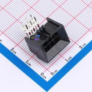 444280601 Wire-to-Board Pin Header Bent Lead Through Hole Connector 2x3P 3mm Right Angle Insert Micro-Fit (MX 3.0) - Product Image 1