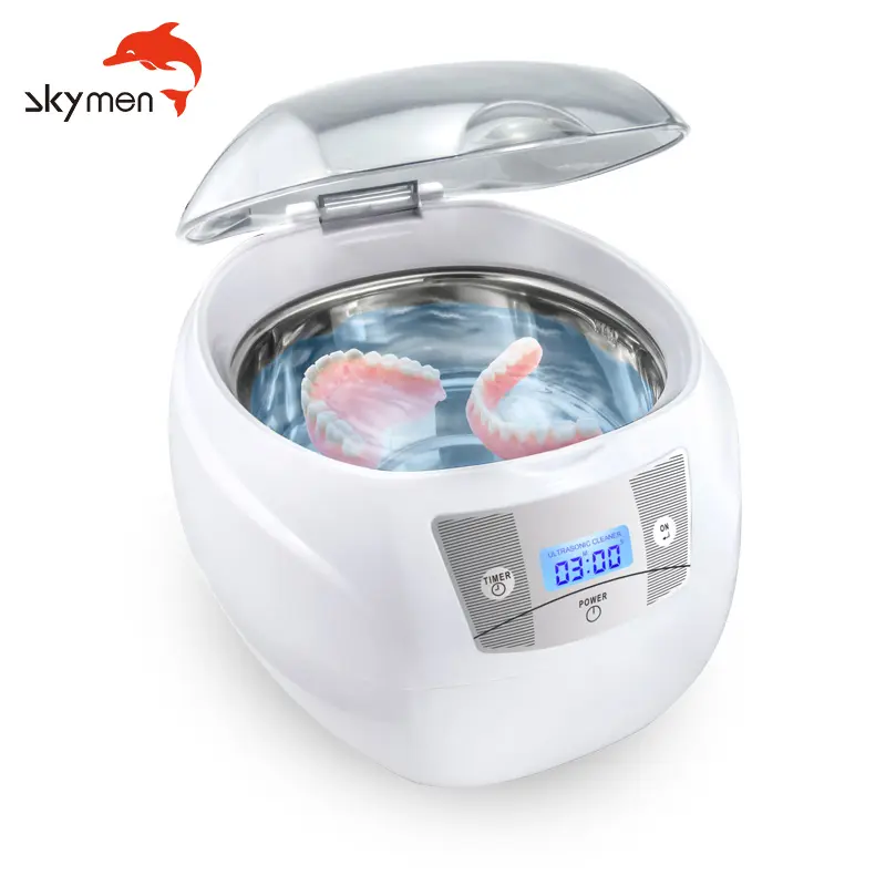 Skymen-limpiador ultrasónico digital portátil para el hogar, 750ml, limpieza ultrasónica, pequeño cabezal de impresión de joyería, anillo de registro, dientes