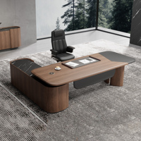Bureau de direction double couche traditionnel et durable, mobilier en bois haut de gamme avec garantie de 8 ans