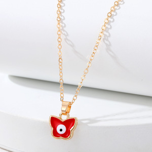 Collana coreana con farfalla eterea, squisito ciondolo a occhio di <span class=keywords><strong>diavolo</strong></span>, accessorio alla moda per maglione, vendita all'ingrosso - Product Image 6